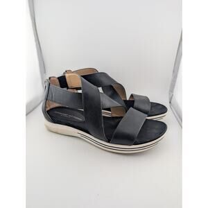 Adrienne Vittadini Sport 8.5 Black Sandals Cary Slingback Women's Crisscross